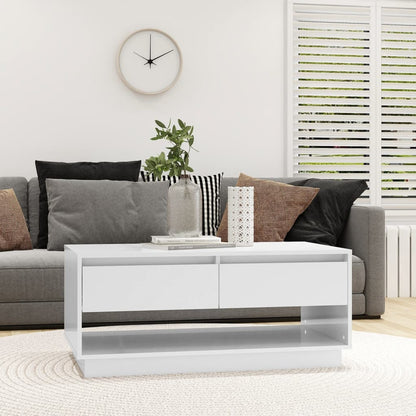 vidaXL Couchtisch Hochglanz-Weiß 102,5x55x44 cm Holzwerkstoff