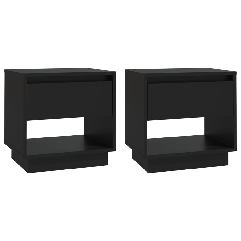 vidaXL Nachttische 2 Stk. Schwarz 45x34x44 cm Holzwerkstoff