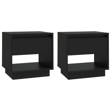 vidaXL Nachttische 2 Stk. Schwarz 45x34x44 cm Holzwerkstoff