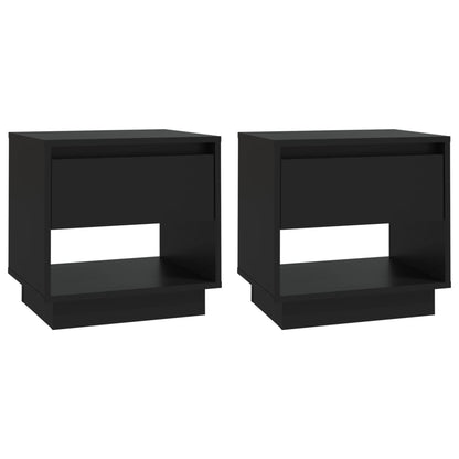 vidaXL Nachttische 2 Stk. Schwarz 45x34x44 cm Holzwerkstoff