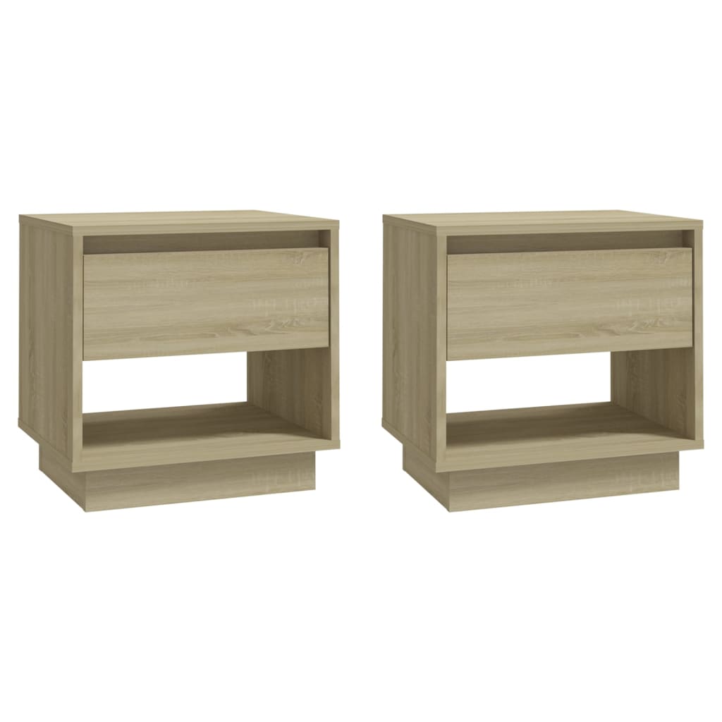 vidaXL Nachttische 2 Stk. Sonoma-Eiche 45x34x44 cm Holzwerkstoff