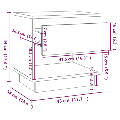 vidaXL Nachttische 2 Stk. Sonoma-Eiche 45x34x44 cm Holzwerkstoff