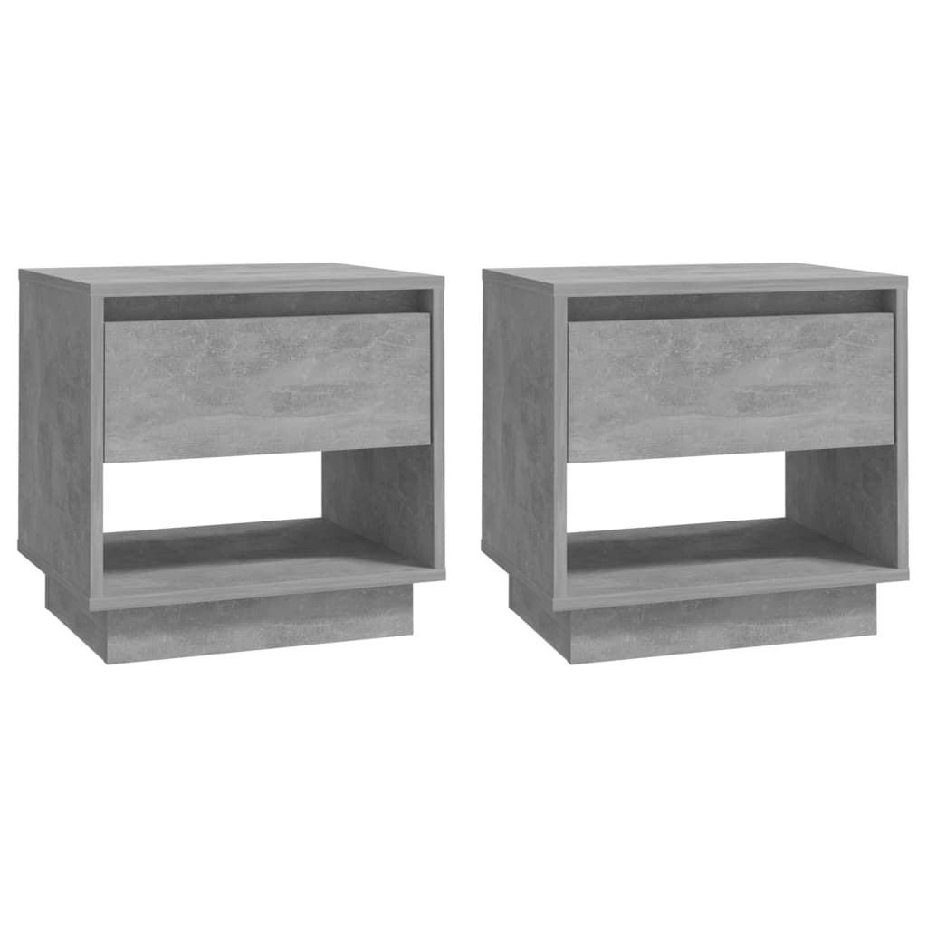 vidaXL Nachttische 2 Stk. Betongrau 45x34x44 cm Holzwerkstoff