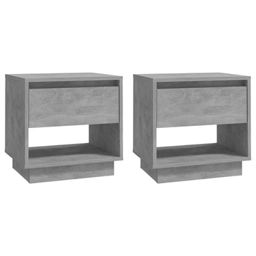 vidaXL Nachttische 2 Stk. Betongrau 45x34x44 cm Holzwerkstoff