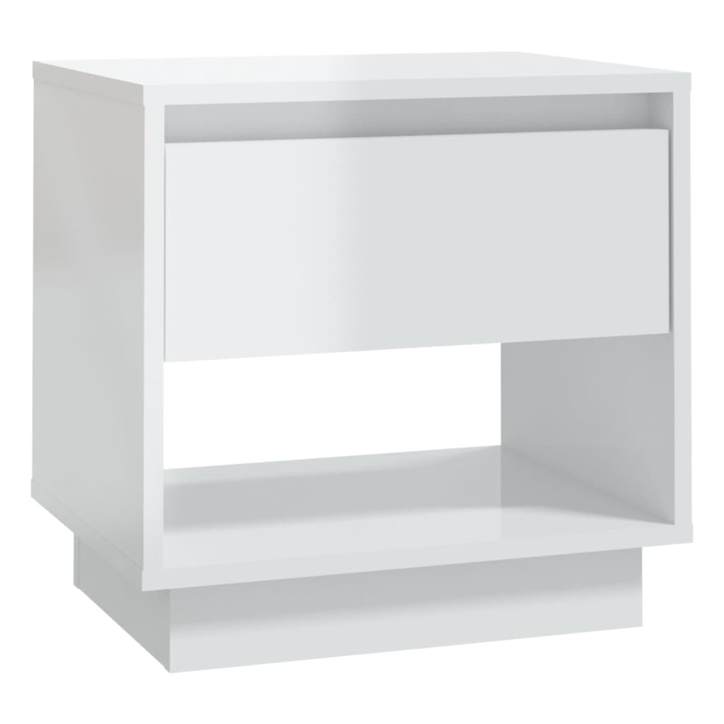 vidaXL Nachttisch Hochglanz-Weiß 45x34x44 cm Holzwerkstoff