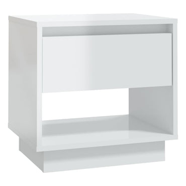 vidaXL Nachttisch Hochglanz-Weiß 45x34x44 cm Holzwerkstoff