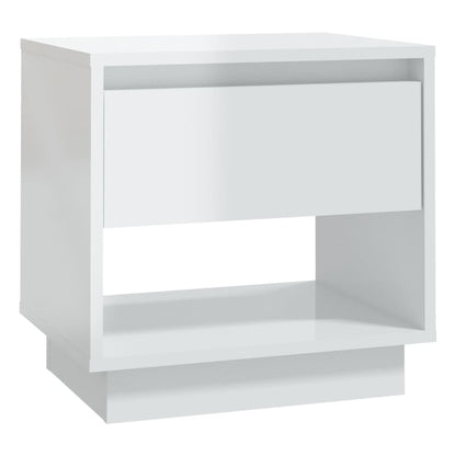 vidaXL Nachttisch Hochglanz-Weiß 45x34x44 cm Holzwerkstoff