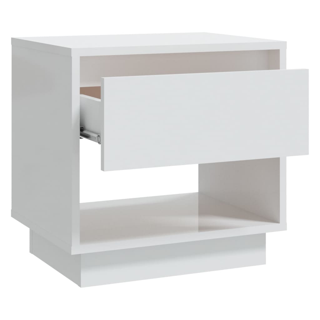 vidaXL Nachttisch Hochglanz-Weiß 45x34x44 cm Holzwerkstoff