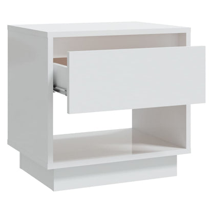 vidaXL Nachttisch Hochglanz-Weiß 45x34x44 cm Holzwerkstoff