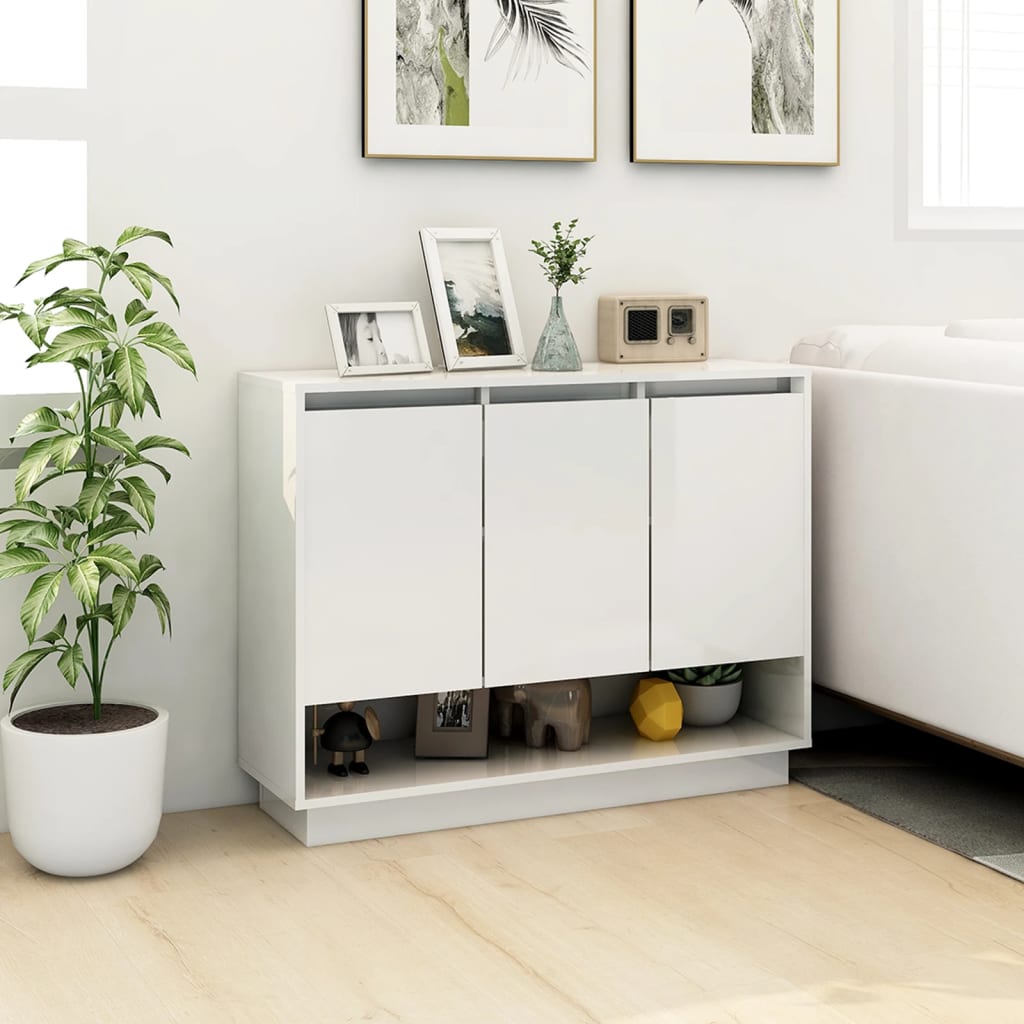 vidaXL Bahut blanc 97x31x75 cm en bois d'ingénierie