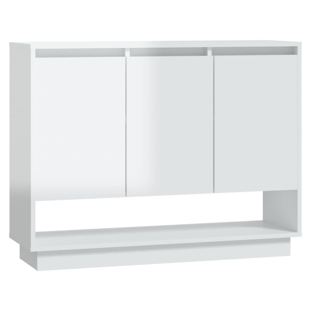 vidaXL Buffet haut brillant blanc 97x31x75 cm Bois d'ingénierie