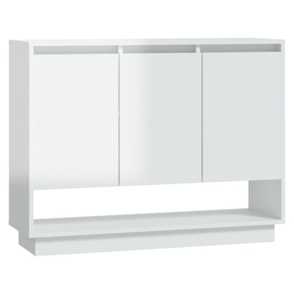 vidaXL Buffet haut brillant blanc 97x31x75 cm Bois d'ingénierie