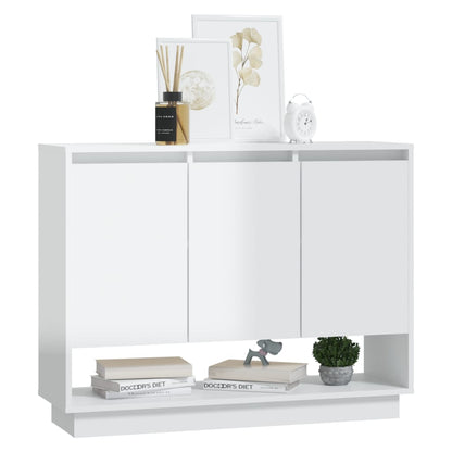 vidaXL Buffet haut brillant blanc 97x31x75 cm Bois d'ingénierie