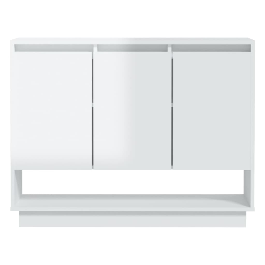vidaXL Buffet haut brillant blanc 97x31x75 cm Bois d'ingénierie