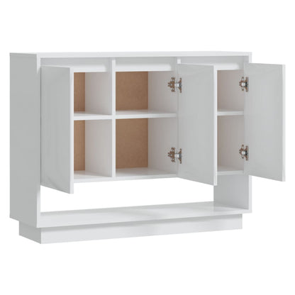vidaXL Buffet haut brillant blanc 97x31x75 cm Bois d'ingénierie
