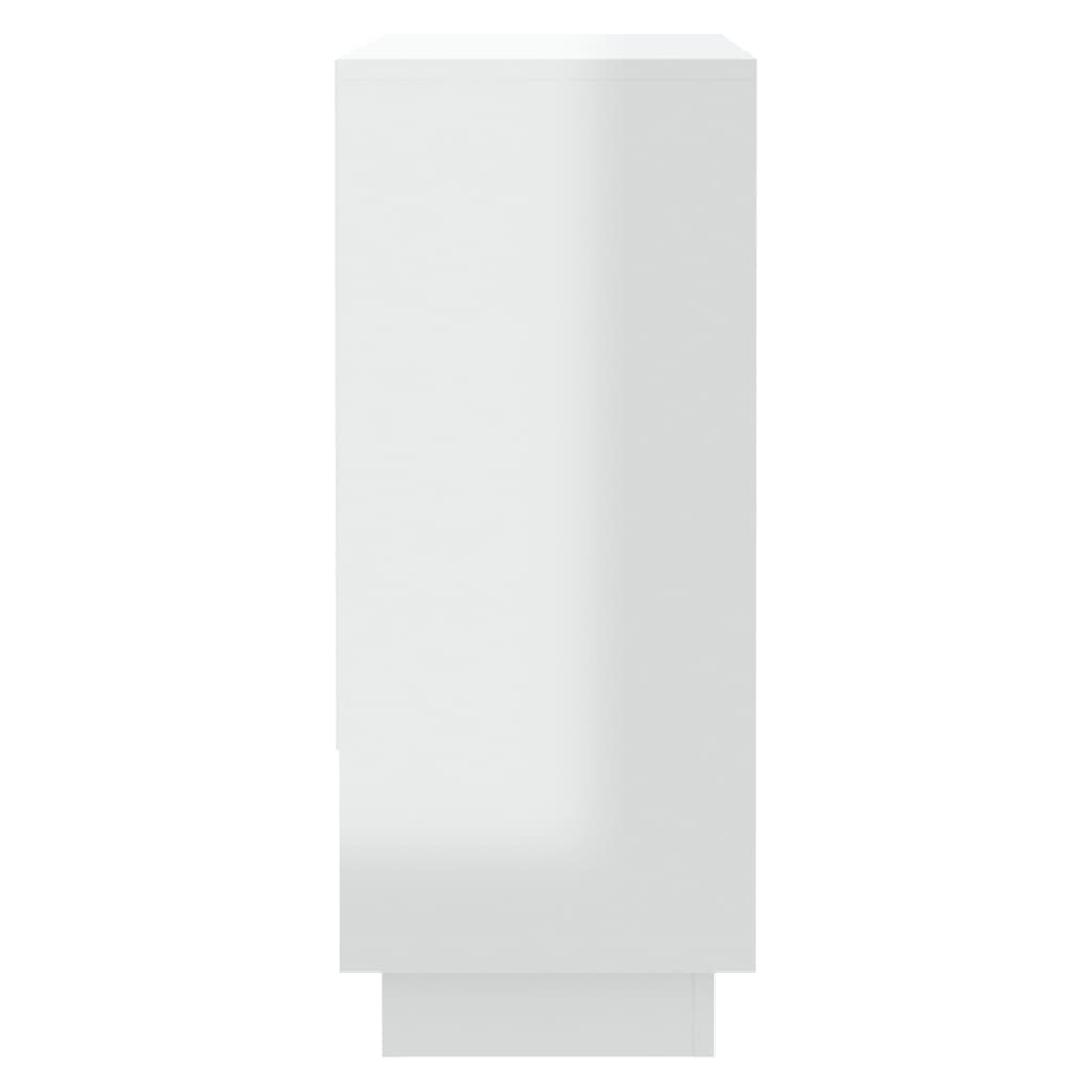 vidaXL Buffet haut brillant blanc 97x31x75 cm Bois d'ingénierie