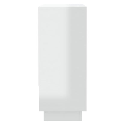 vidaXL Buffet haut brillant blanc 97x31x75 cm Bois d'ingénierie
