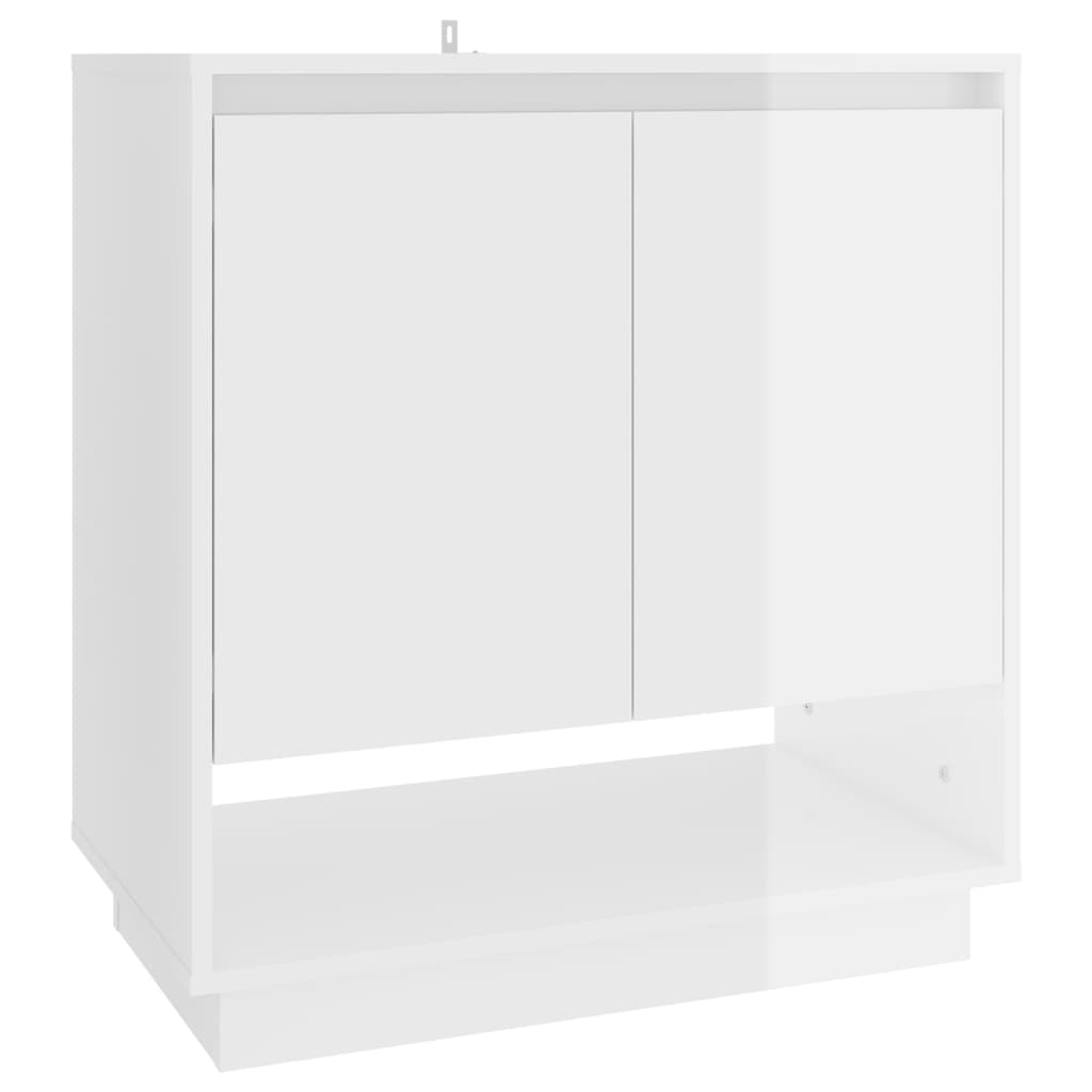 vidaXL Buffet blanc brillant 70x41x75 cm Bois d'ingénierie