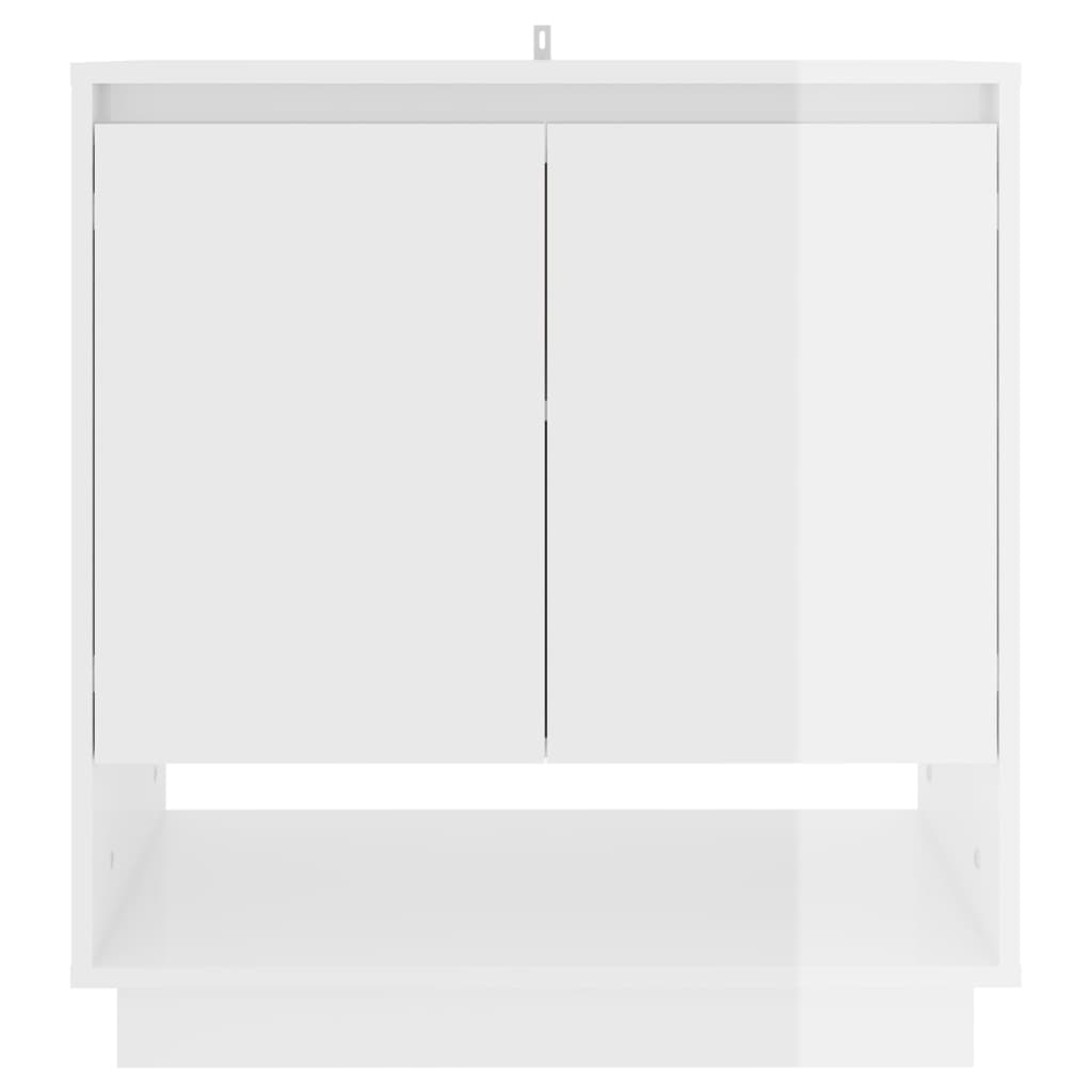 vidaXL Buffet blanc brillant 70x41x75 cm Bois d'ingénierie