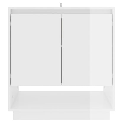 vidaXL Buffet blanc brillant 70x41x75 cm Bois d'ingénierie