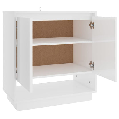 vidaXL Buffet blanc brillant 70x41x75 cm Bois d'ingénierie
