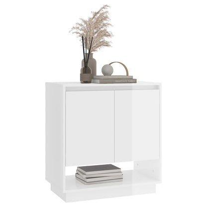 vidaXL Buffet blanc brillant 70x41x75 cm Bois d'ingénierie