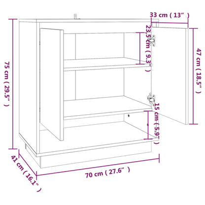 vidaXL Buffet blanc brillant 70x41x75 cm Bois d'ingénierie