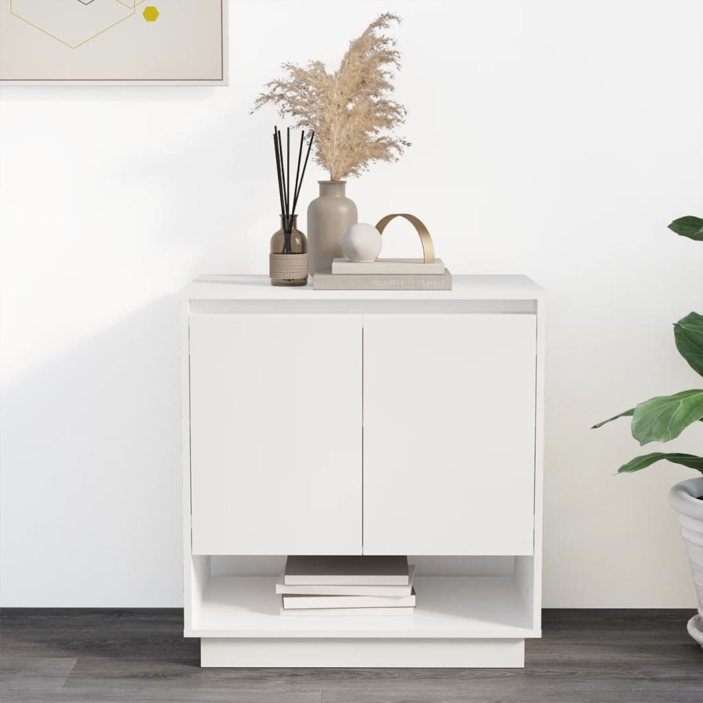 vidaXL Buffet blanc brillant 70x41x75 cm Bois d'ingénierie