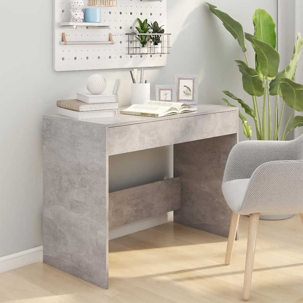 vidaXL Bureau gris béton 101x50x76,5 cm bois d'ingénierie