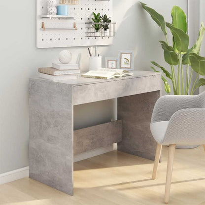 vidaXL Bureau gris béton 101x50x76,5 cm bois d'ingénierie