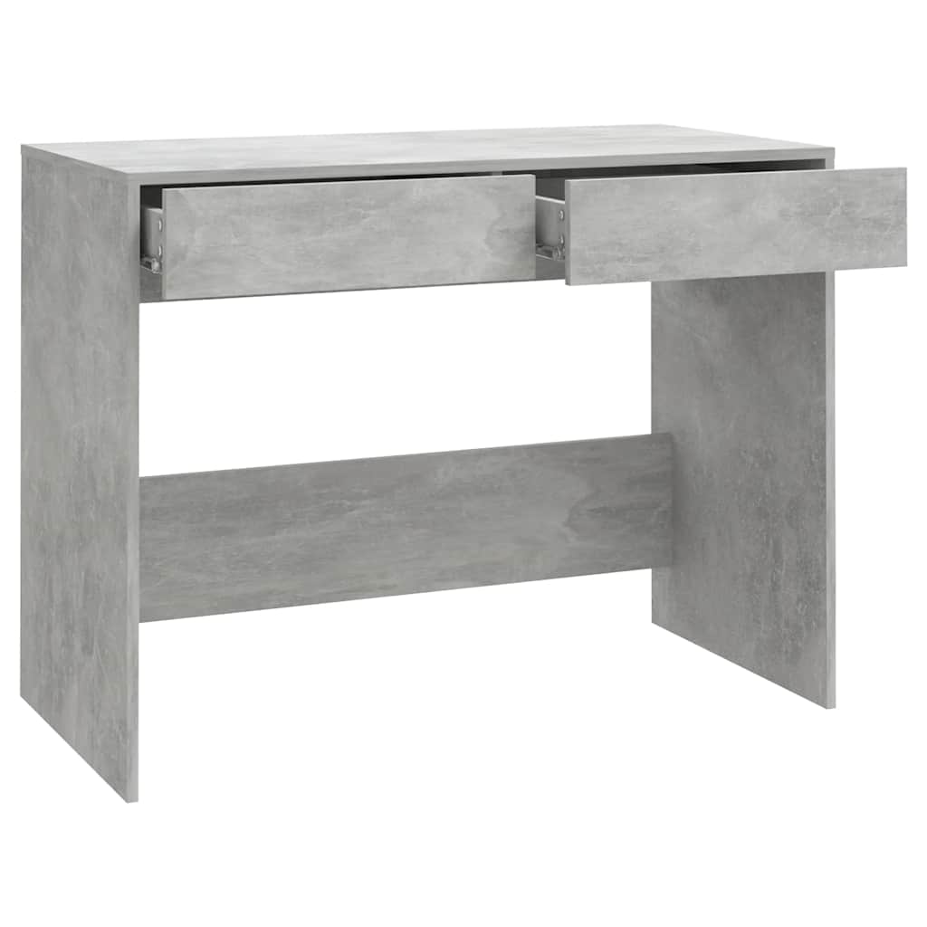 vidaXL Bureau gris béton 101x50x76,5 cm bois d'ingénierie