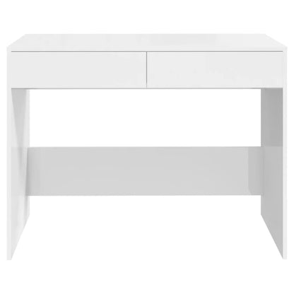 vidaXL Bureau blanc brillant 101 x 50 x 76,5 cm Aggloméré