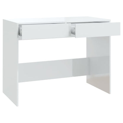 vidaXL Bureau blanc brillant 101 x 50 x 76,5 cm Aggloméré