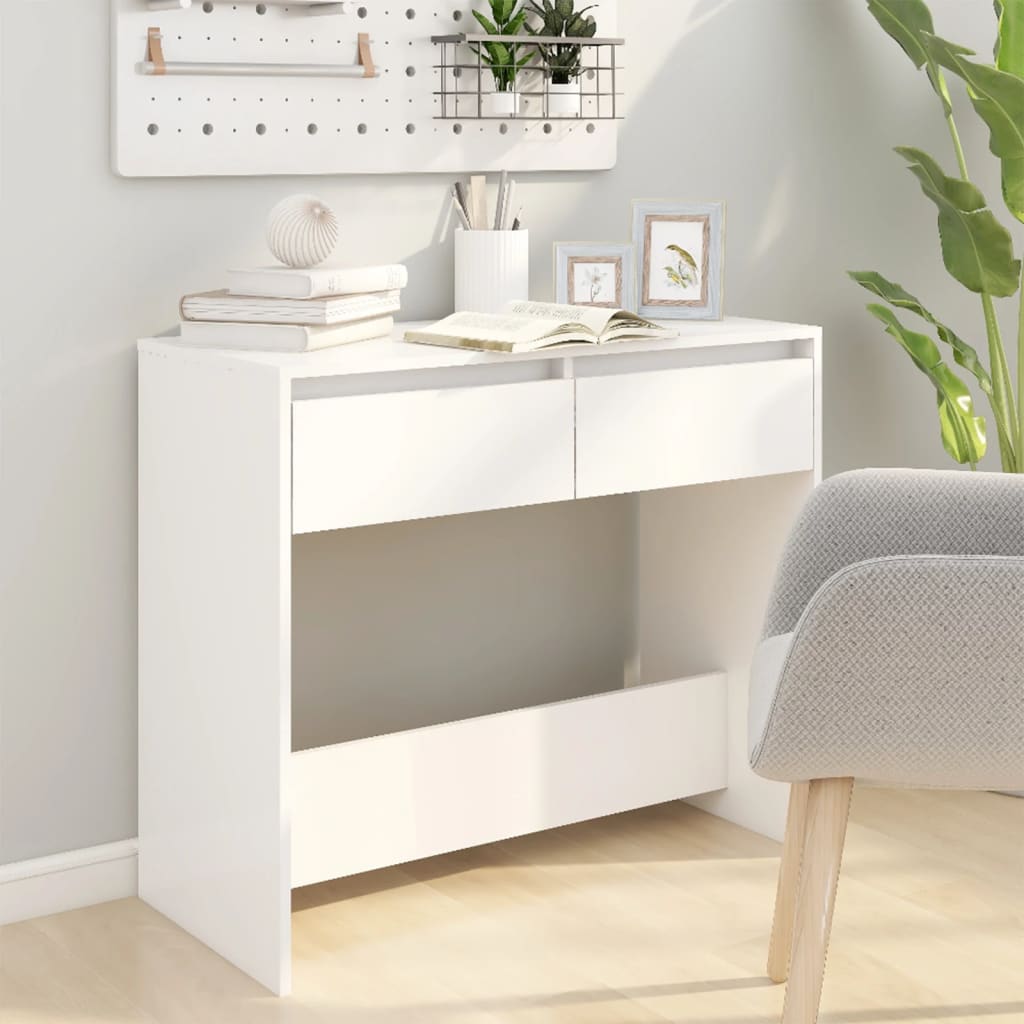 vidaXL Console Blanc 89x41x76,5 cm Bois d'ingénierie