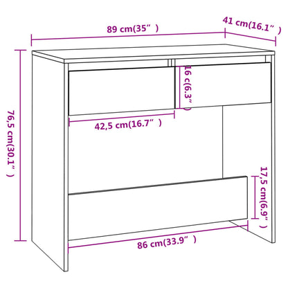 vidaXL Console Blanc 89x41x76,5 cm Bois d'ingénierie