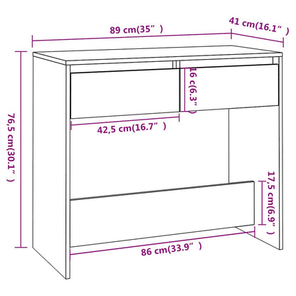 vidaXL Console Noir 89x41x76,5 cm Bois d'ingénierie
