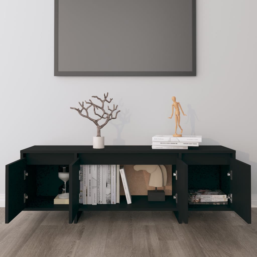 vidaXL Meuble TV Noir 120x30x40,5 cm Bois d'ingénierie