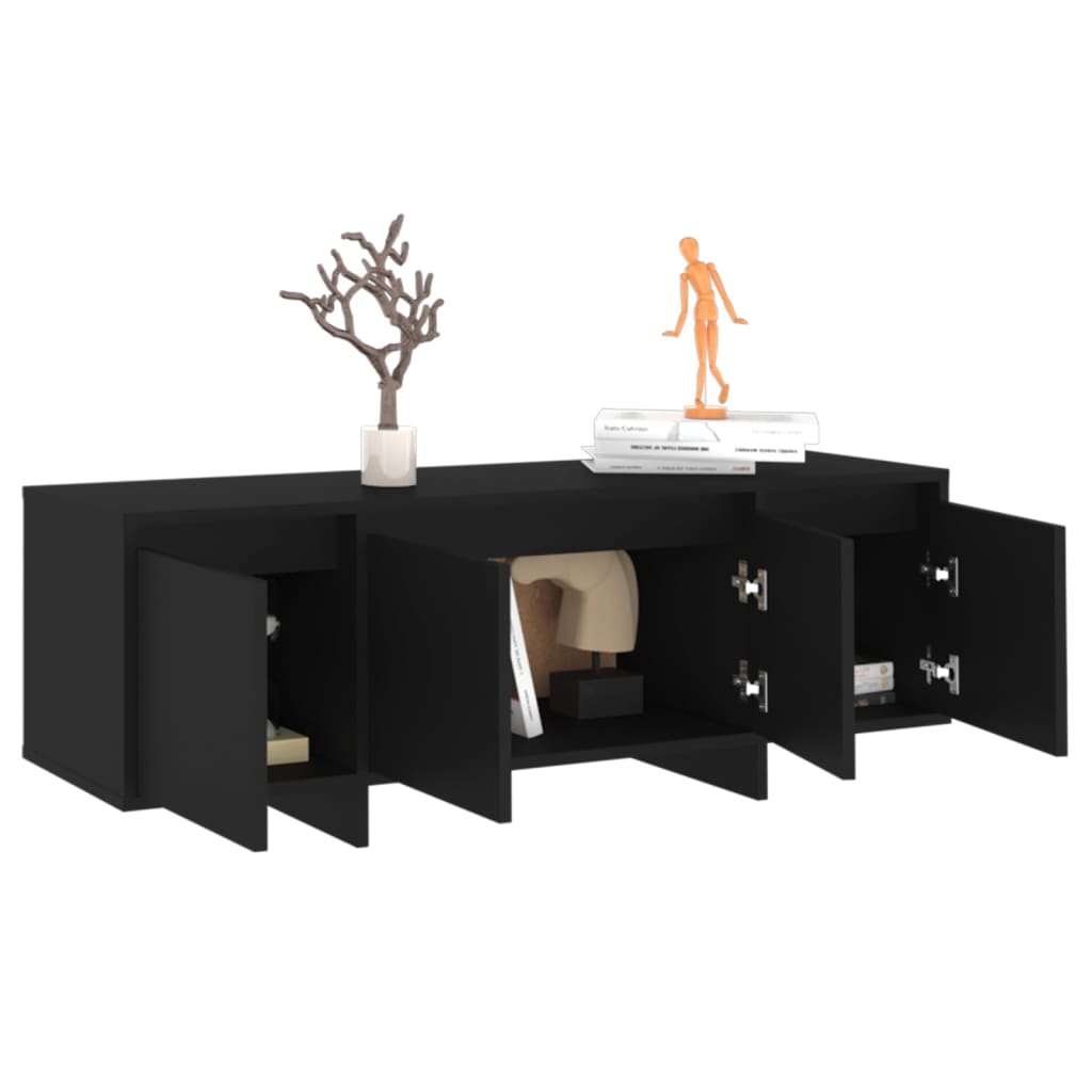 vidaXL Meuble TV Noir 120x30x40,5 cm Bois d'ingénierie