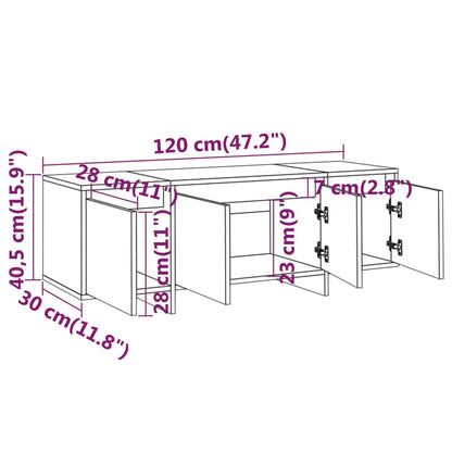 vidaXL Meuble TV Noir 120x30x40,5 cm Bois d'ingénierie