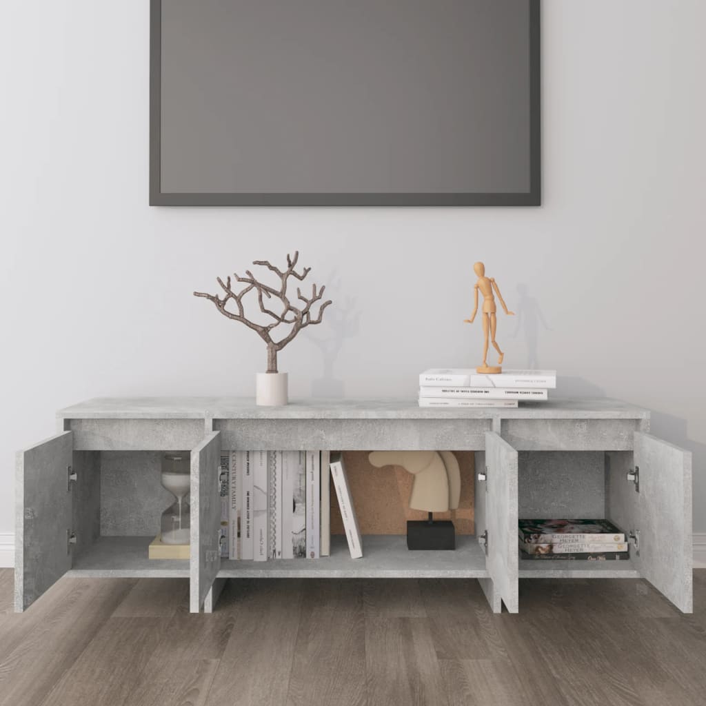 vidaXL Meuble TV gris béton 120x30x40,5 cm bois d'ingénierie
