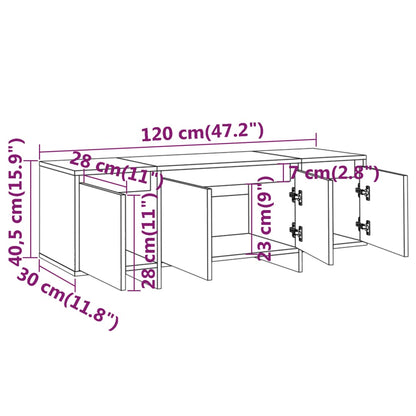 vidaXL Meuble TV gris béton 120x30x40,5 cm bois d'ingénierie