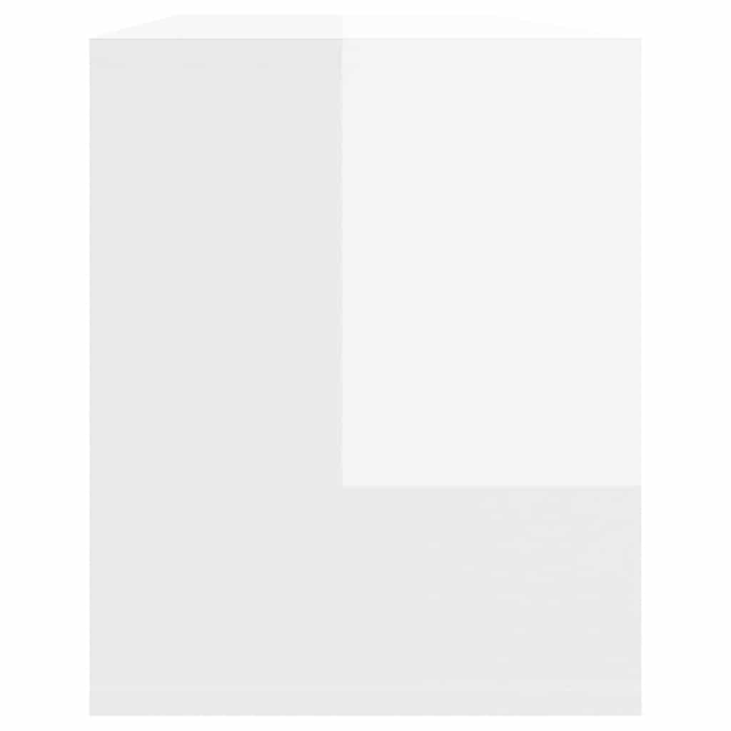 vidaXL Meuble TV blanc brillant 130x35x50 cm en bois d'ingénierie