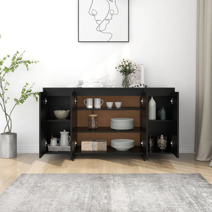 vidaXL Buffet noir 135x41x75 cm Bois d'ingénierie