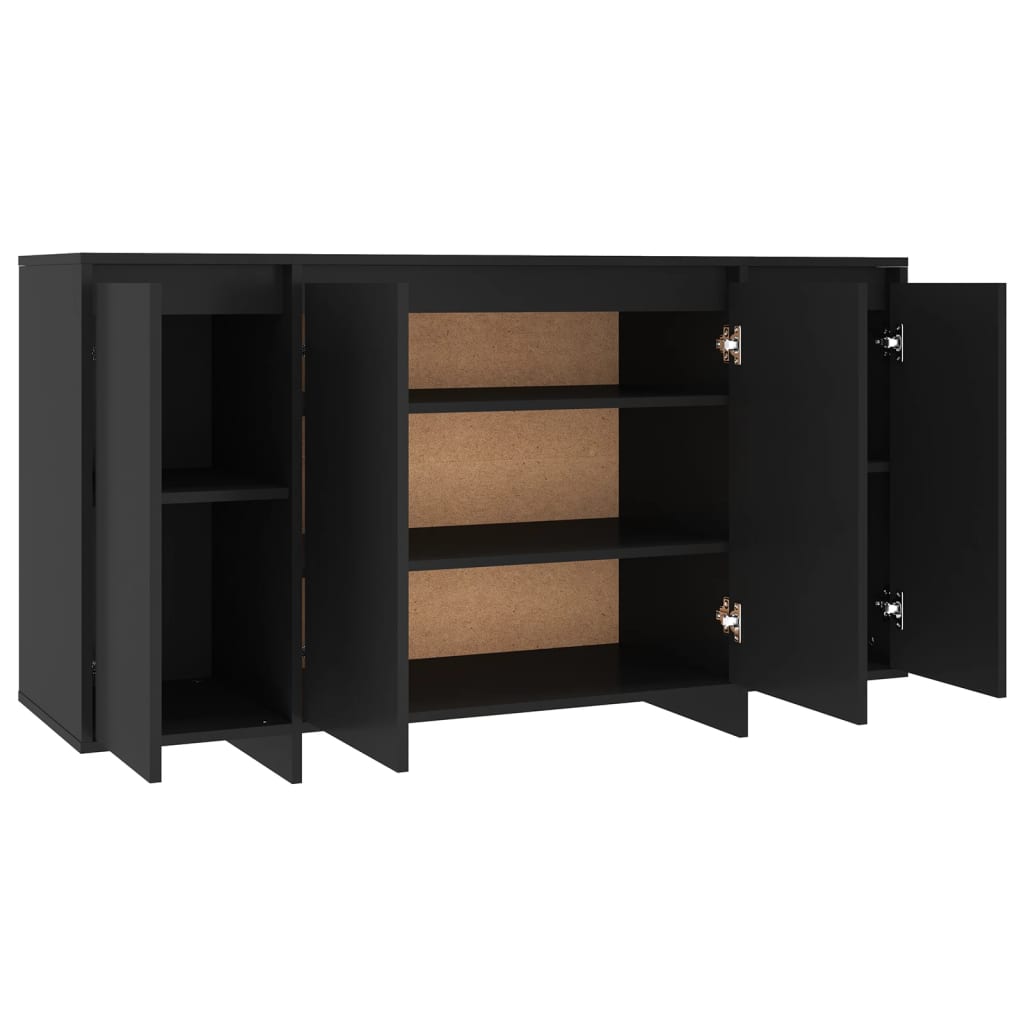 vidaXL Buffet noir 135x41x75 cm Bois d'ingénierie