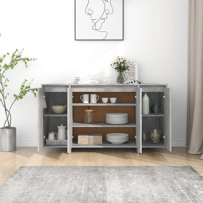 vidaXL Buffet gris béton 135x41x75 cm Aggloméré