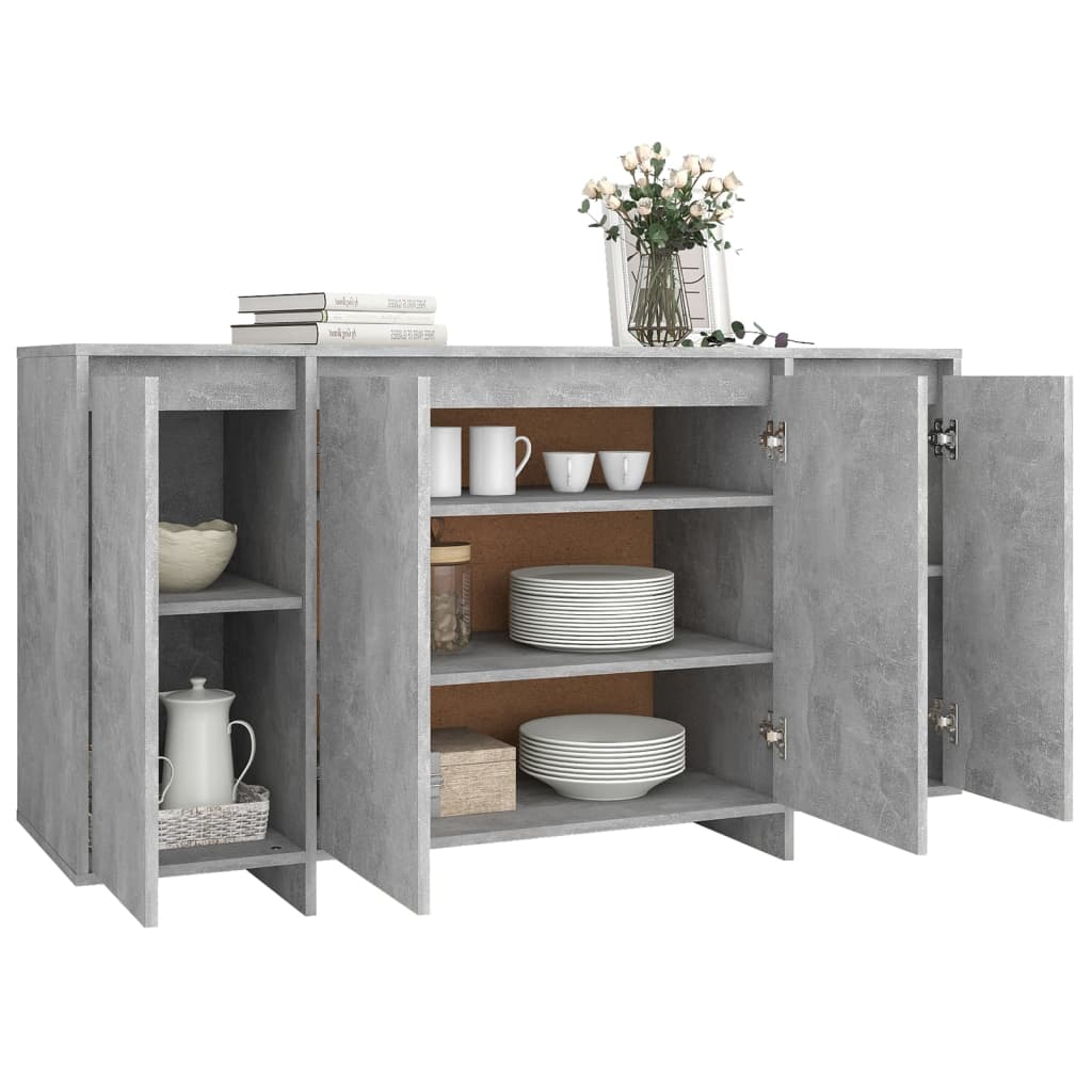 vidaXL Buffet gris béton 135x41x75 cm Aggloméré