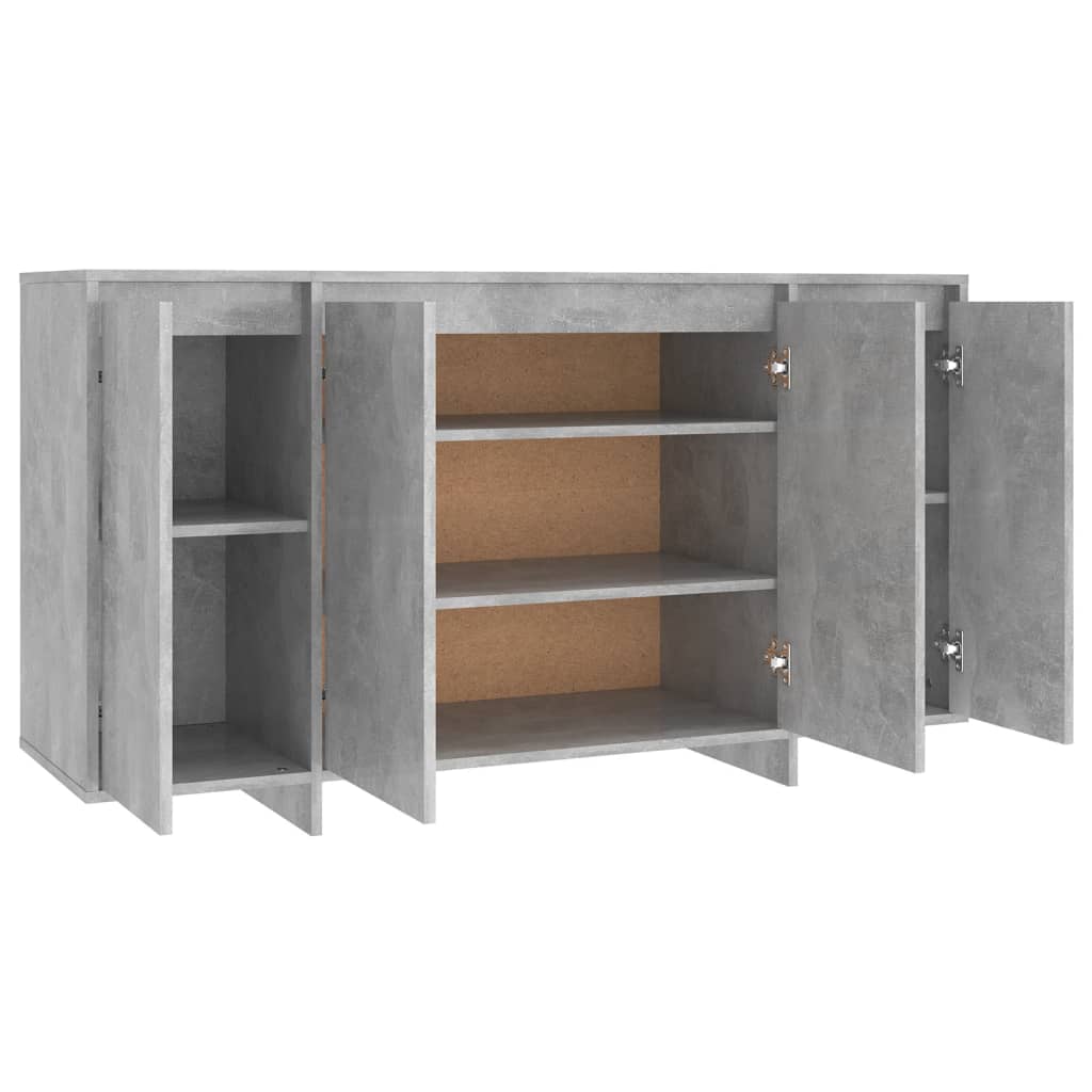 vidaXL Buffet gris béton 135x41x75 cm Aggloméré