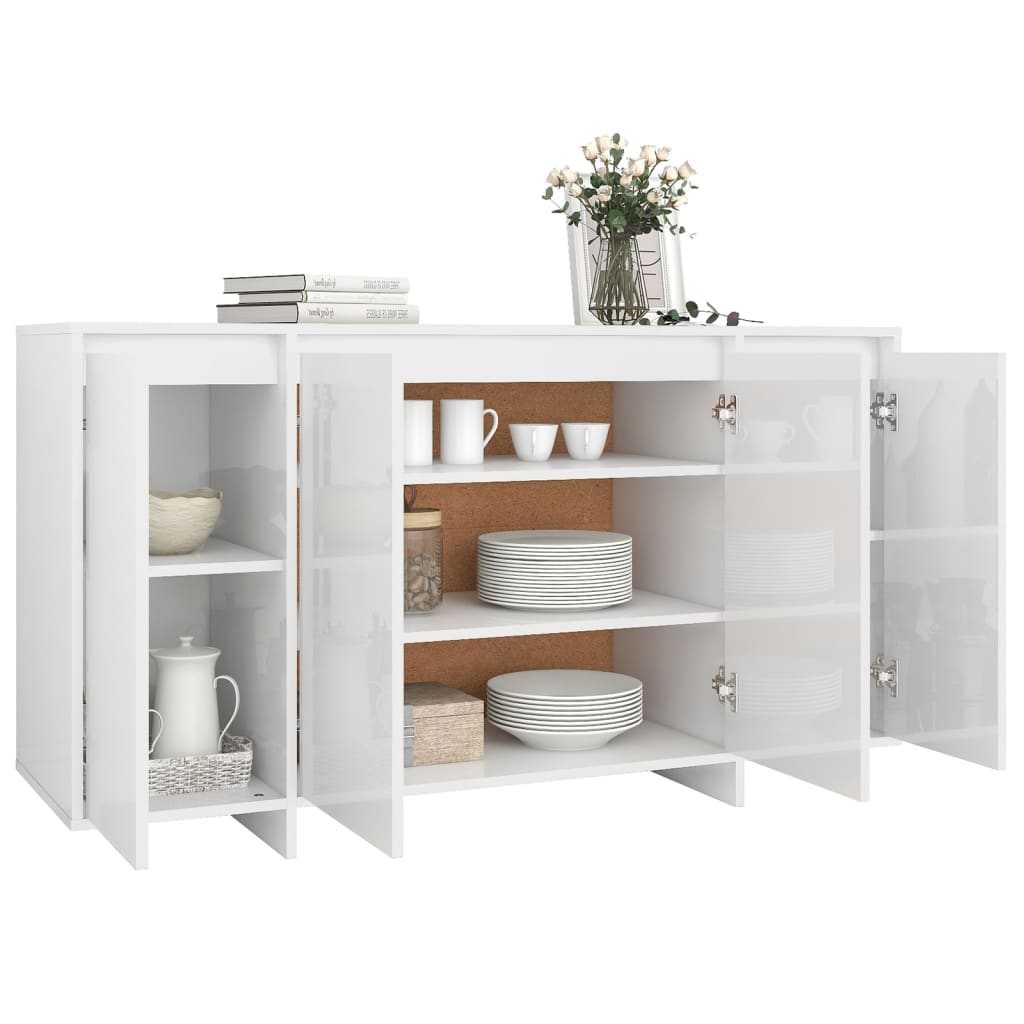 vidaXL Sideboard Hochglanz-Weiß 135x41x75 cm Holzwerkstoff