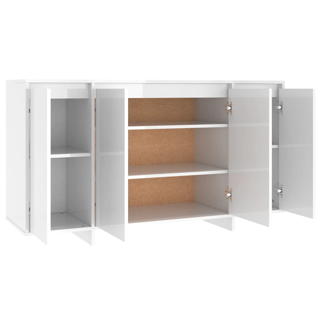 vidaXL Sideboard Hochglanz-Weiß 135x41x75 cm Holzwerkstoff