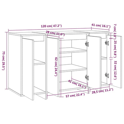 vidaXL Buffet blanc 120x41x75 cm en bois d'ingénierie